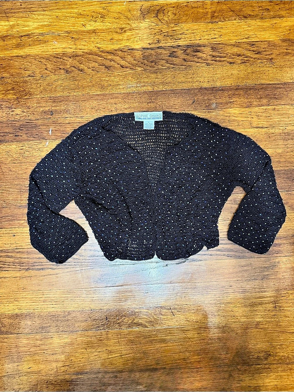 Vintage Sophie Chang Embellished Cardigan in Black